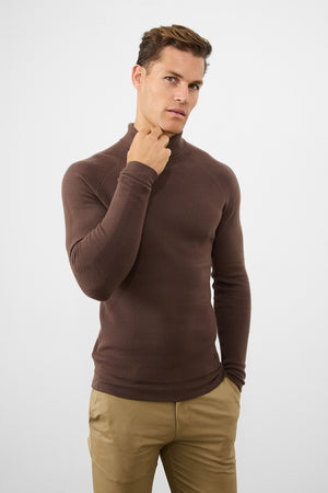 Supersoft Roll Neck in Dark Mink - TAILORED ATHLETE - ROW