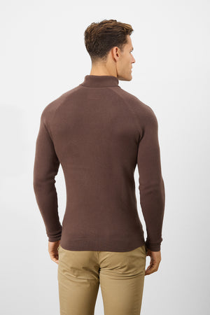 Supersoft Roll Neck in Dark Mink - TAILORED ATHLETE - ROW