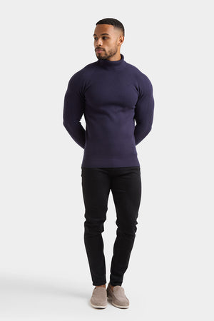 Supersoft Roll Neck in Navy - TAILORED ATHLETE - ROW