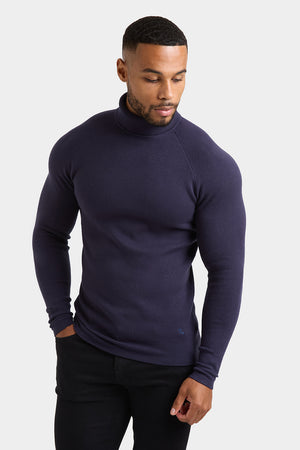 Supersoft Roll Neck in Navy - TAILORED ATHLETE - ROW