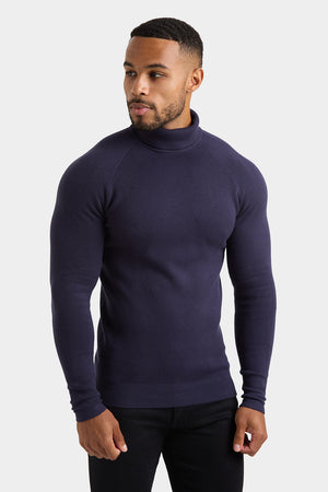 Supersoft Roll Neck in Navy - TAILORED ATHLETE - ROW