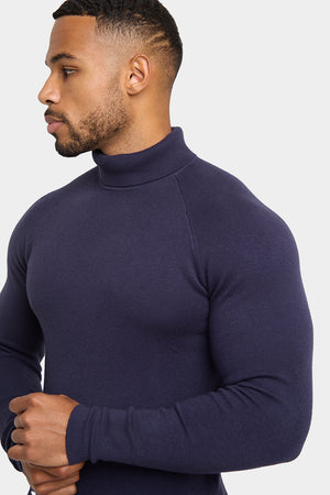 Supersoft Roll Neck in Navy - TAILORED ATHLETE - ROW