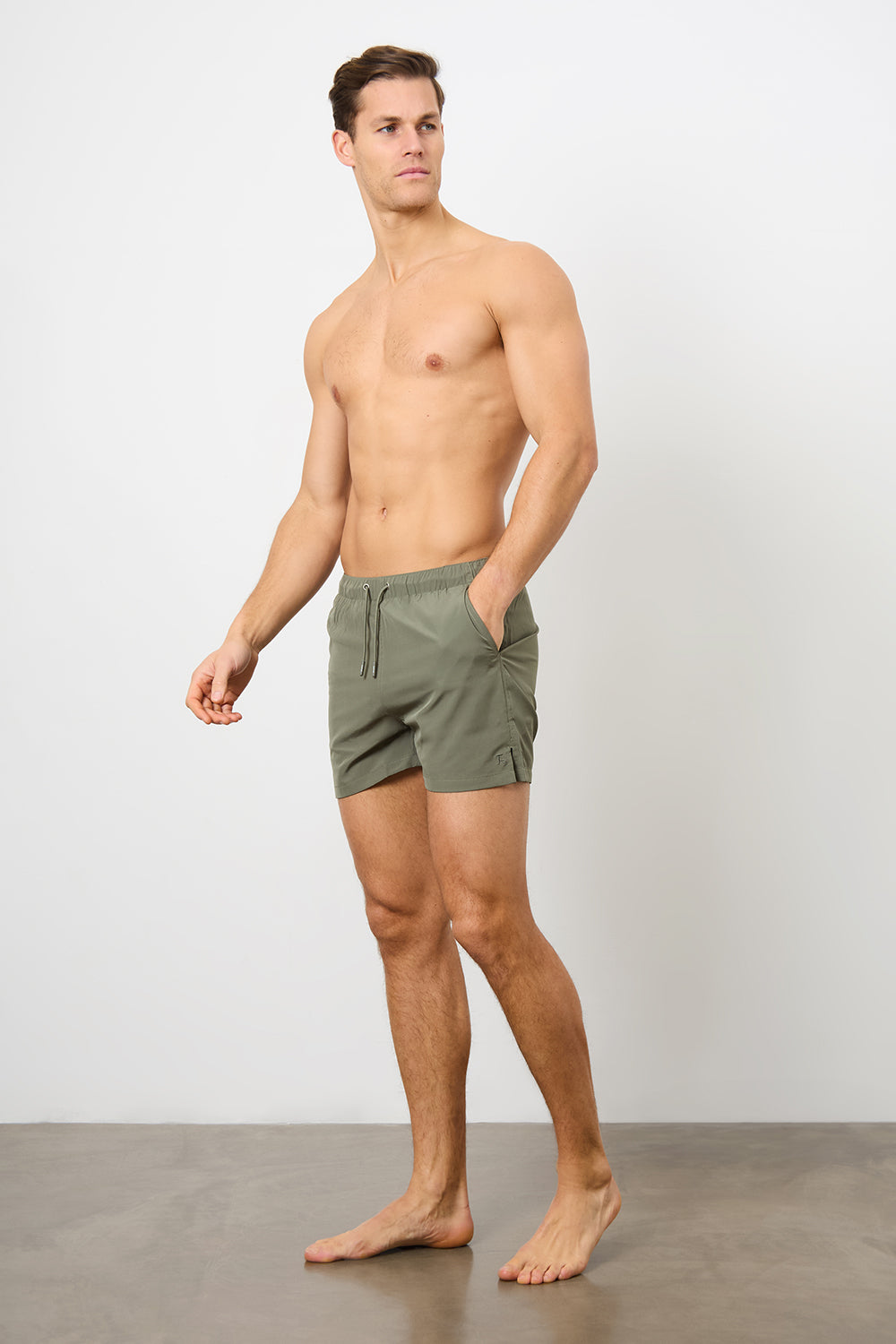 Plain Swim Short in Khaki - TAILORED ATHLETE - ROW