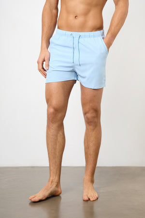 Plain Swim Short in Soft Blue - Longer Length - TAILORED ATHLETE - ROW