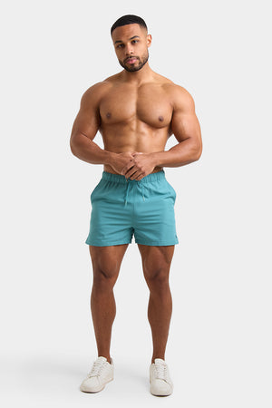 Plain Swim Shorts in Teal - TAILORED ATHLETE - ROW