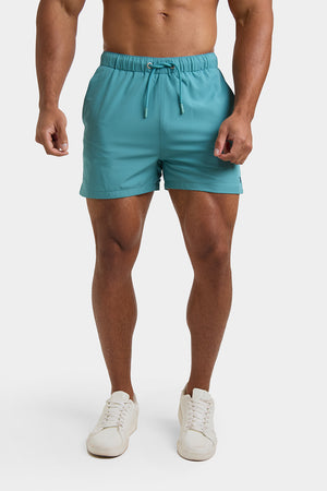 Plain Swim Shorts in Teal - TAILORED ATHLETE - ROW