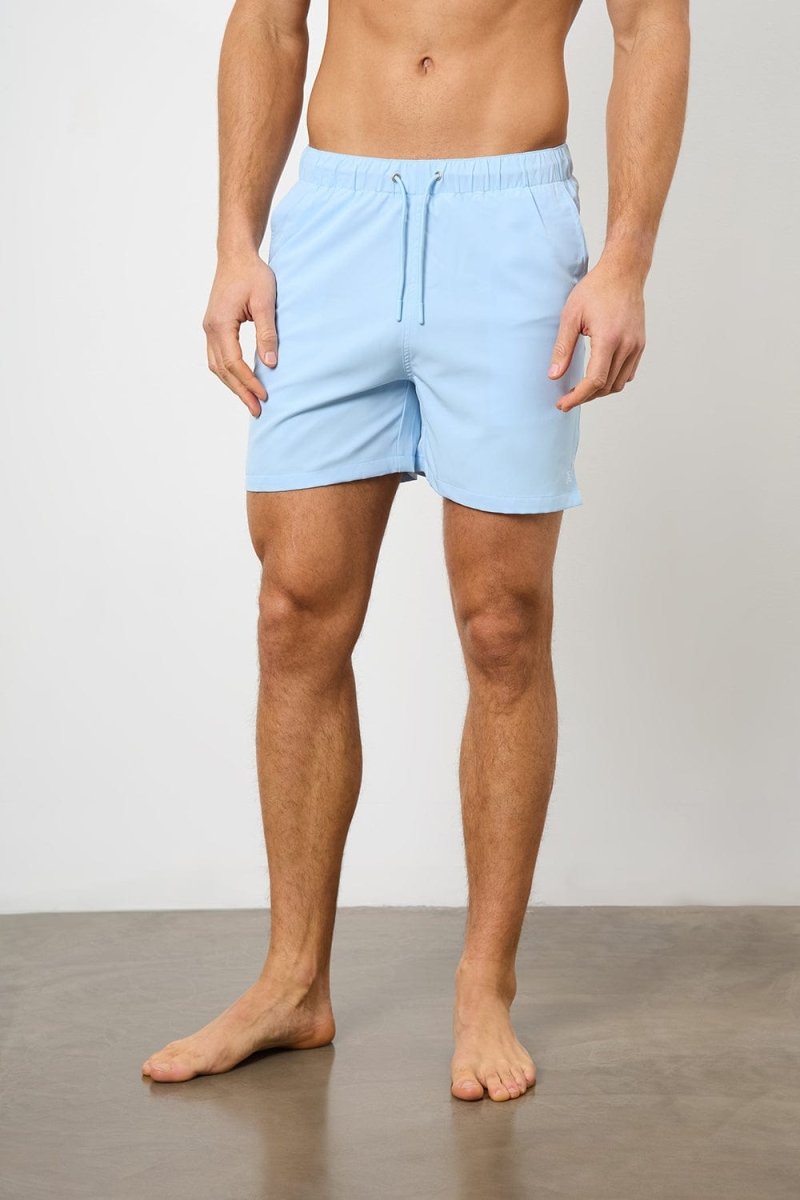 Plain Swim Short in Soft Blue - Longer Length - TAILORED ATHLETE - ROW