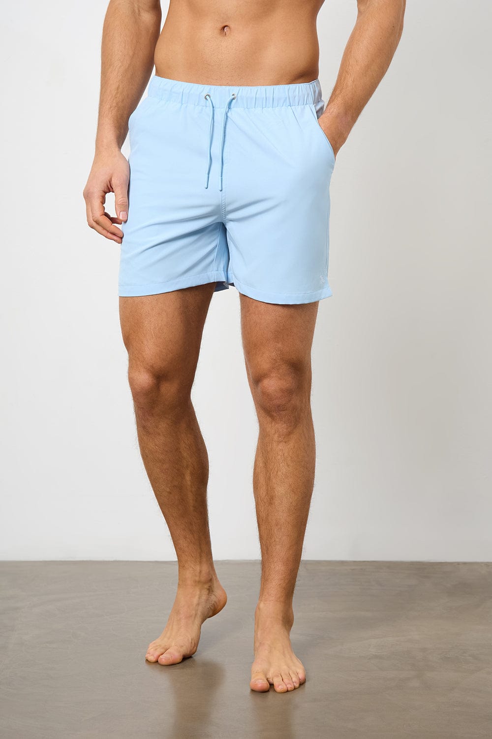 Plain Swim Short in Soft Blue - Longer Length - TAILORED ATHLETE - ROW