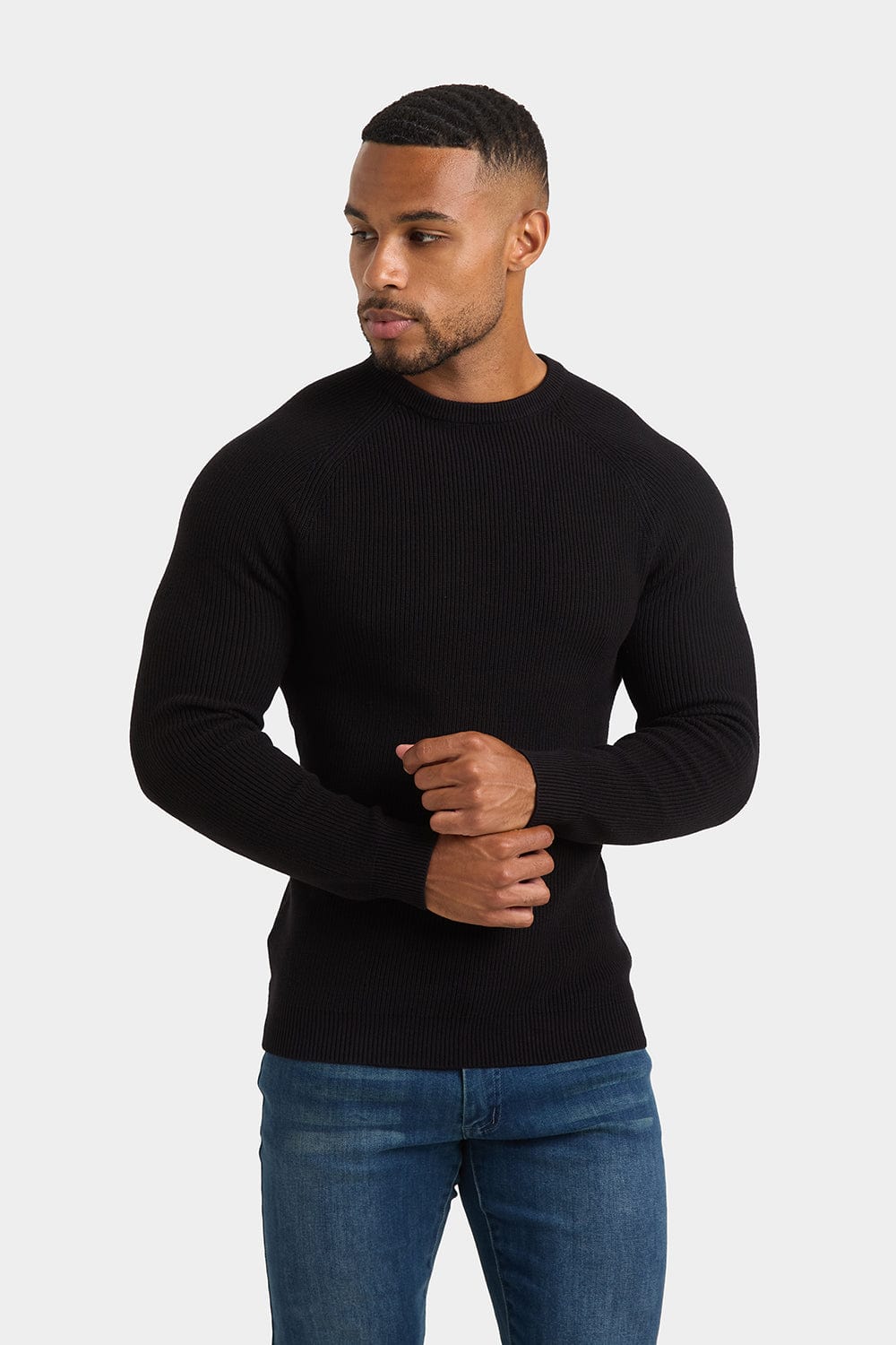 Black full sleeve sweater best sale