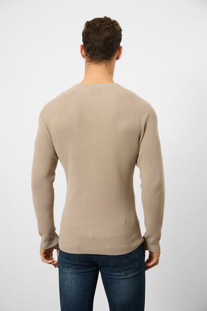 Textured Cotton Crew Neck in Neutral - TAILORED ATHLETE - ROW