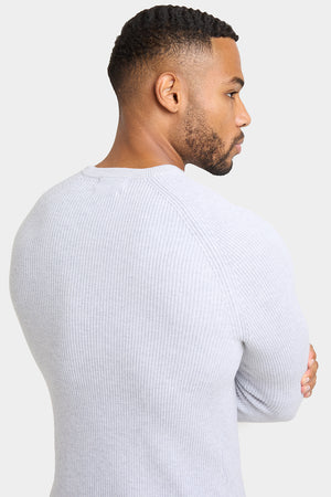 Textured Cotton Crew Neck in Soft Grey Marl - TAILORED ATHLETE - ROW