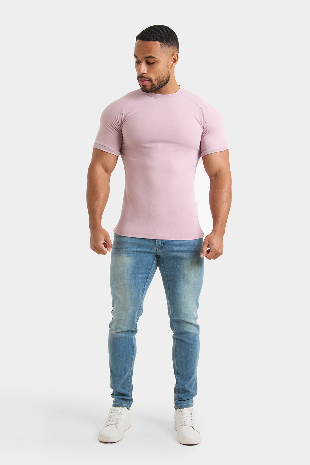 Textured Fashion T-Shirt in Dusky Pink - TAILORED ATHLETE - ROW