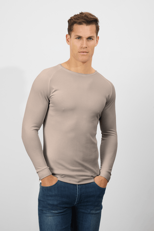 Textured Fashion T-Shirt in Neutral - TAILORED ATHLETE - ROW