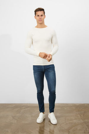 Textured Fashion T-Shirt in Winter White - TAILORED ATHLETE - ROW