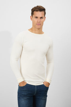 Textured Fashion T-Shirt in Winter White - TAILORED ATHLETE - ROW