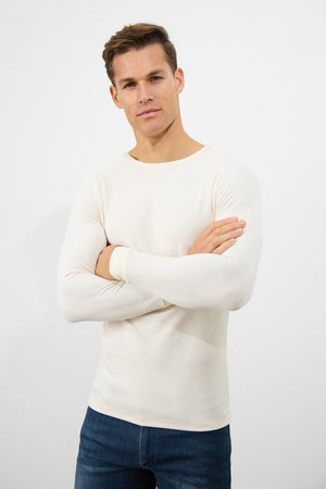 Textured Fashion T-Shirt in Winter White - TAILORED ATHLETE - ROW