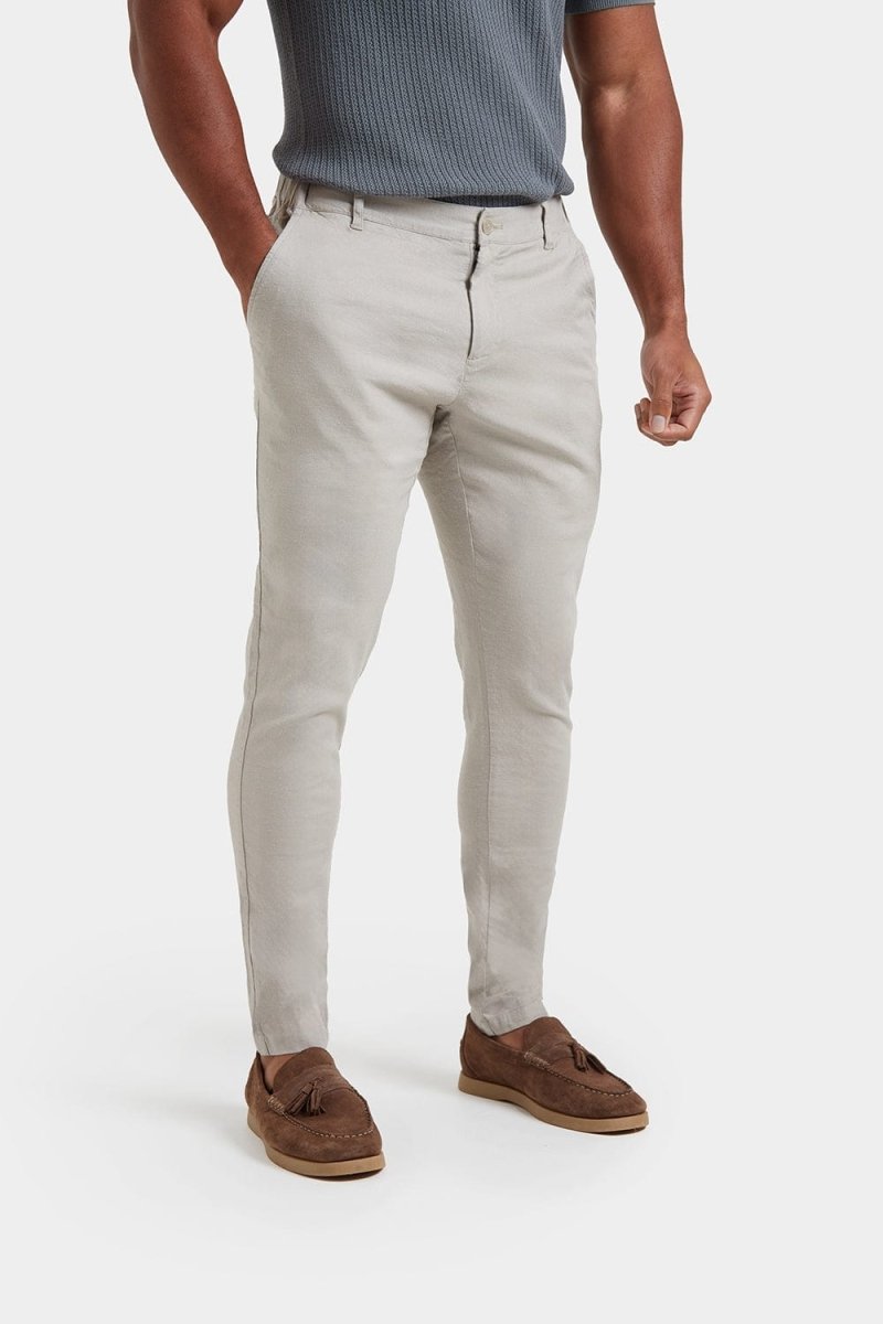 Linen-blend Trousers in Stone - TAILORED ATHLETE - ROW