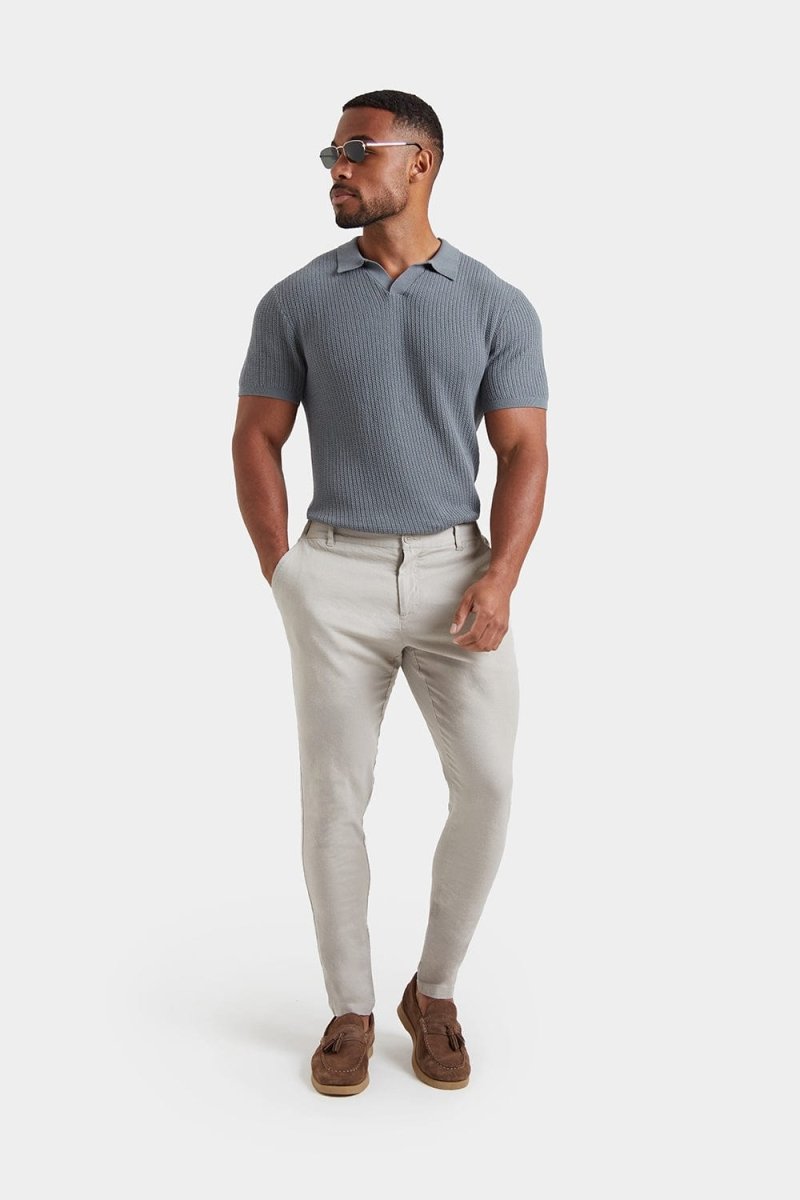 Linen-blend Trousers in Stone - TAILORED ATHLETE - ROW