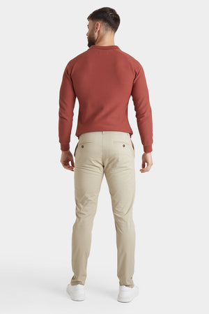 Muscle Fit Chino Trouser in Stone - TAILORED ATHLETE - ROW