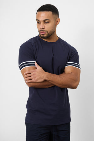 Tipped Fashion Fit T-Shirt in Navy - TAILORED ATHLETE - ROW