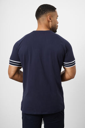 Tipped Fashion Fit T-Shirt in Navy - TAILORED ATHLETE - ROW