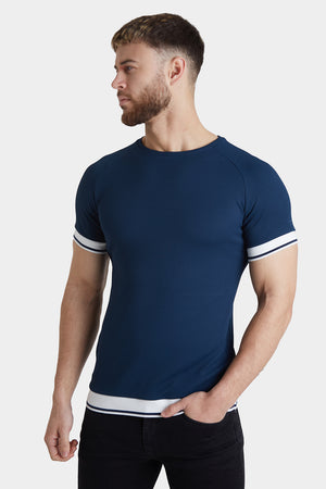 Tipped Fashion T-Shirt in Navy - TAILORED ATHLETE - ROW