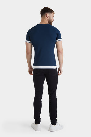 Tipped Fashion T-Shirt in Navy - TAILORED ATHLETE - ROW