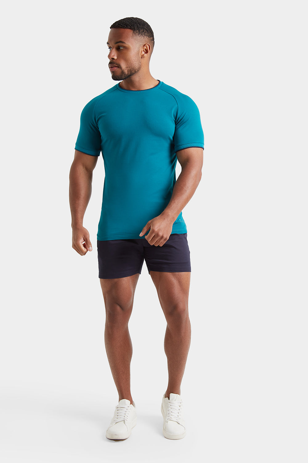 Tipped T-shirt in Peacock - TAILORED ATHLETE - ROW
