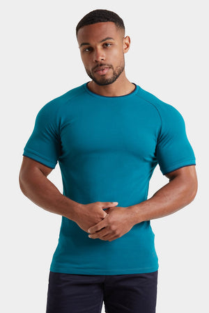 Tipped T-shirt in Peacock - TAILORED ATHLETE - ROW