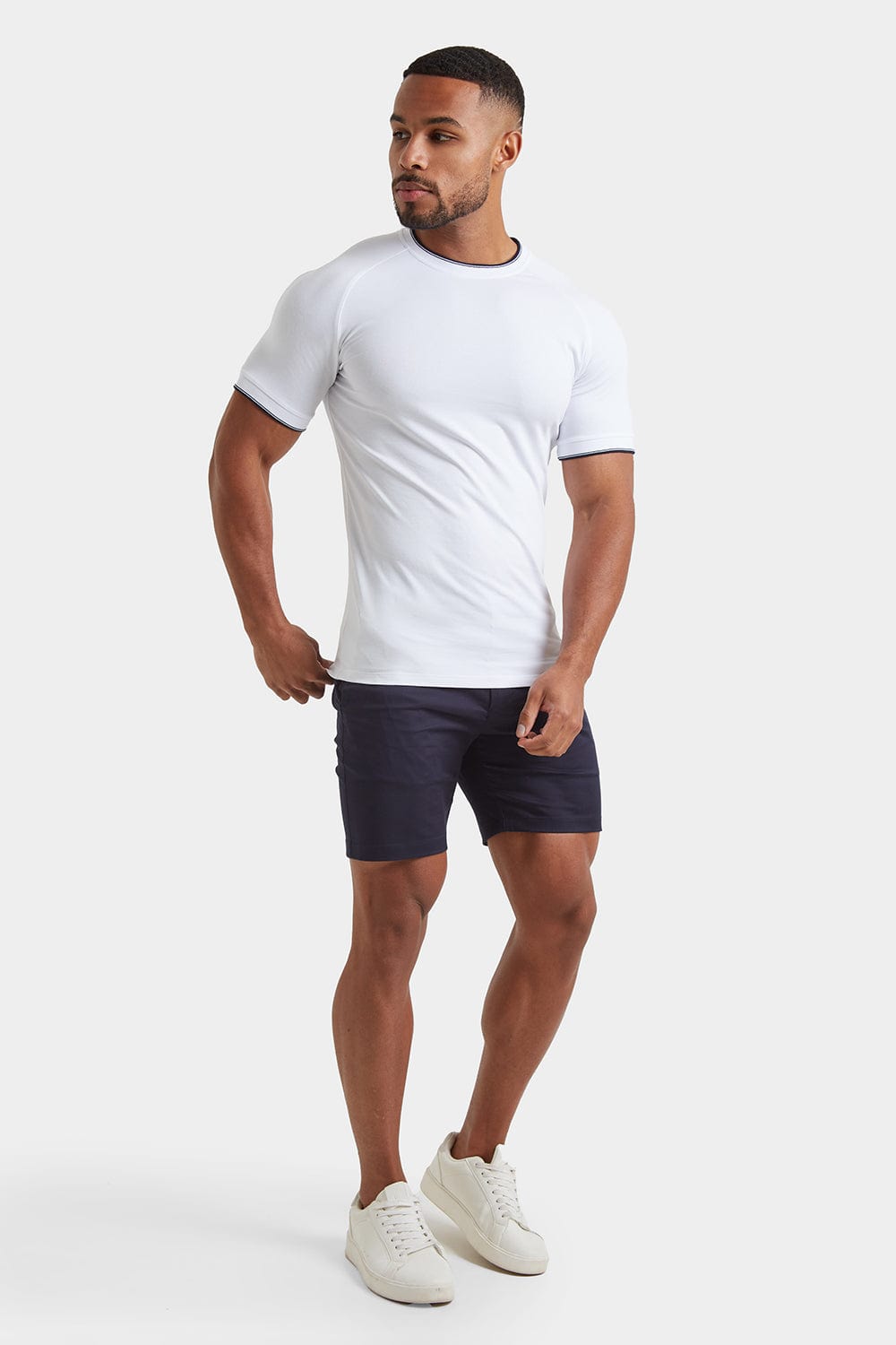 Tipped T-Shirt in White - TAILORED ATHLETE - ROW