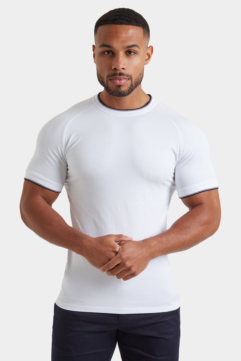 Tipped T-Shirt in White - TAILORED ATHLETE - ROW