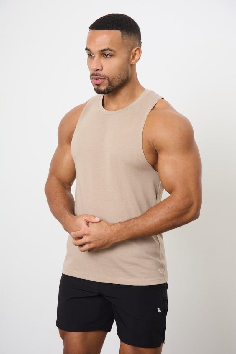 5 Pack Essential Training Vest in Mid Grey/ Sand/ Rose/ Wood Rose/ White - TAILORED ATHLETE - ROW