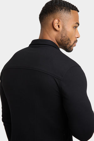 Twill Jersey Overshirt in Black - TAILORED ATHLETE - ROW