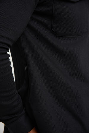 Twill Jersey Overshirt in Black - TAILORED ATHLETE - ROW