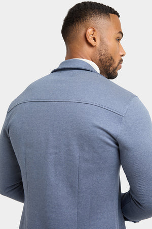 Twill Twin Pocket Overshirt in Slate Blue - TAILORED ATHLETE - ROW