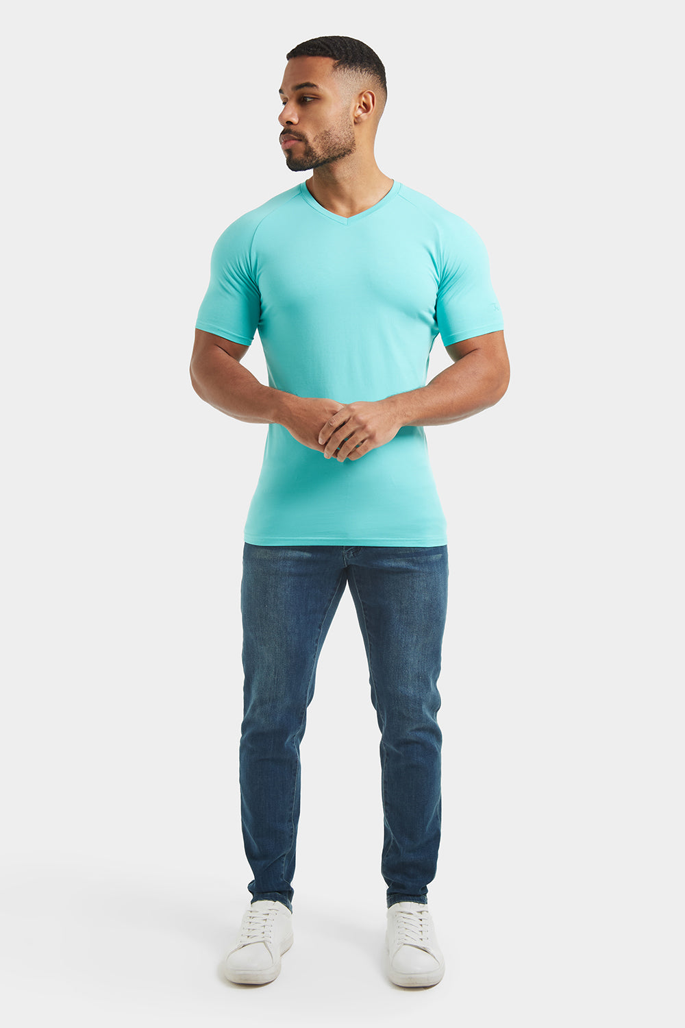 Premium Muscle Fit V-Neck in Spearmint - TAILORED ATHLETE - ROW