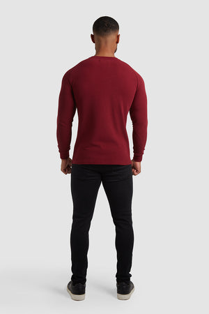 Waffle T-Shirt (LS) in Claret - TAILORED ATHLETE - ROW
