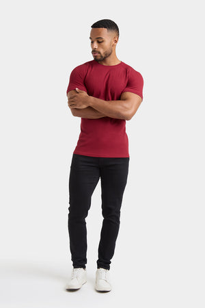 Short Sleeve Waffle T-Shirt in Claret - TAILORED ATHLETE - ROW