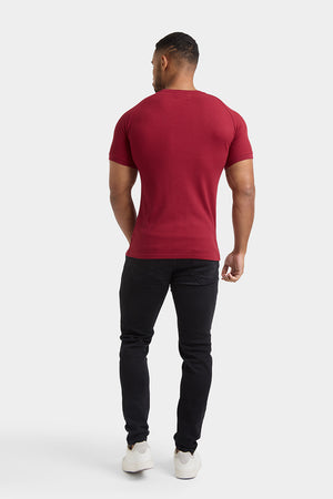 Short Sleeve Waffle T-Shirt in Claret - TAILORED ATHLETE - ROW