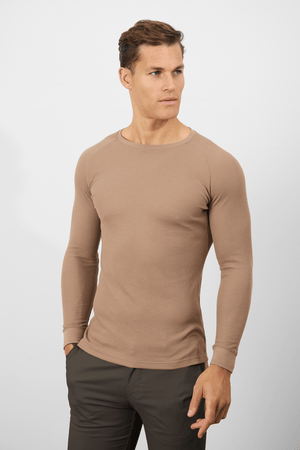 Waffle Textured T-Shirt in Dark Stone - TAILORED ATHLETE - ROW