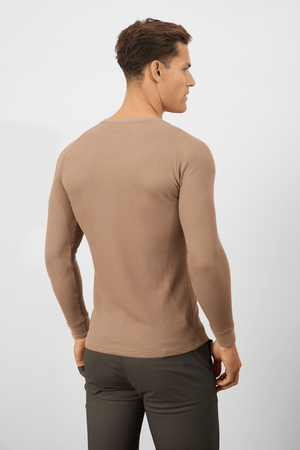 Waffle Textured T-Shirt in Dark Stone - TAILORED ATHLETE - ROW