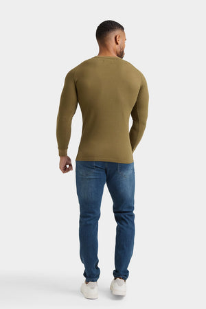 Waffle Textured T-Shirt in Khaki - TAILORED ATHLETE - ROW