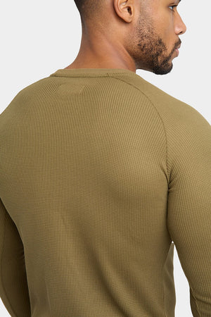 Waffle Textured T-Shirt in Khaki - TAILORED ATHLETE - ROW