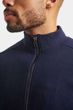 Wool Look Bomber Jacket in Navy - TAILORED ATHLETE - ROW