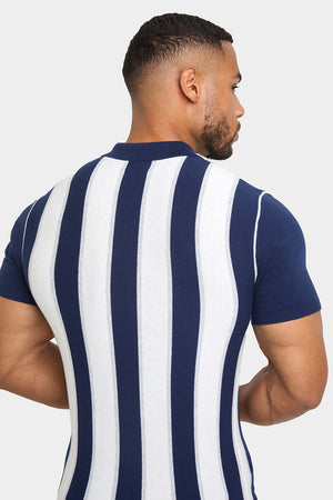 Zipped Knitted Shirt in Navy - TAILORED ATHLETE - ROW