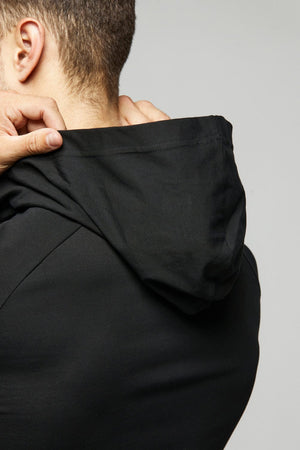 Hooded T-Shirt Long Sleeve in Black - TAILORED ATHLETE - ROW