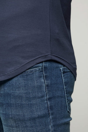 Hooded T-Shirt Long Sleeve in Navy - TAILORED ATHLETE - ROW