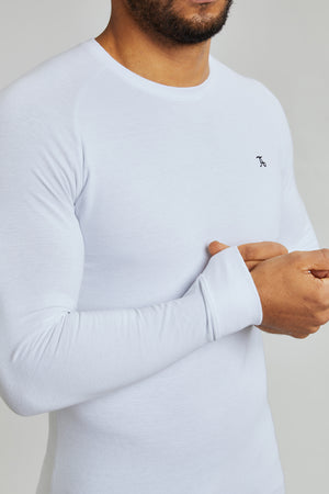 Pique T-Shirt (LS) In White - TAILORED ATHLETE - ROW