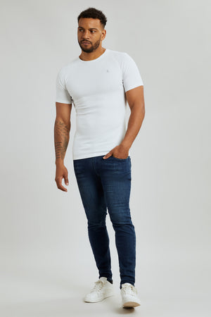 Ribbed T-Shirt in White - TAILORED ATHLETE - ROW