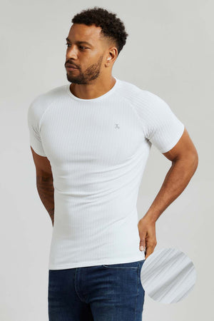 Ribbed T-Shirt in White - TAILORED ATHLETE - ROW